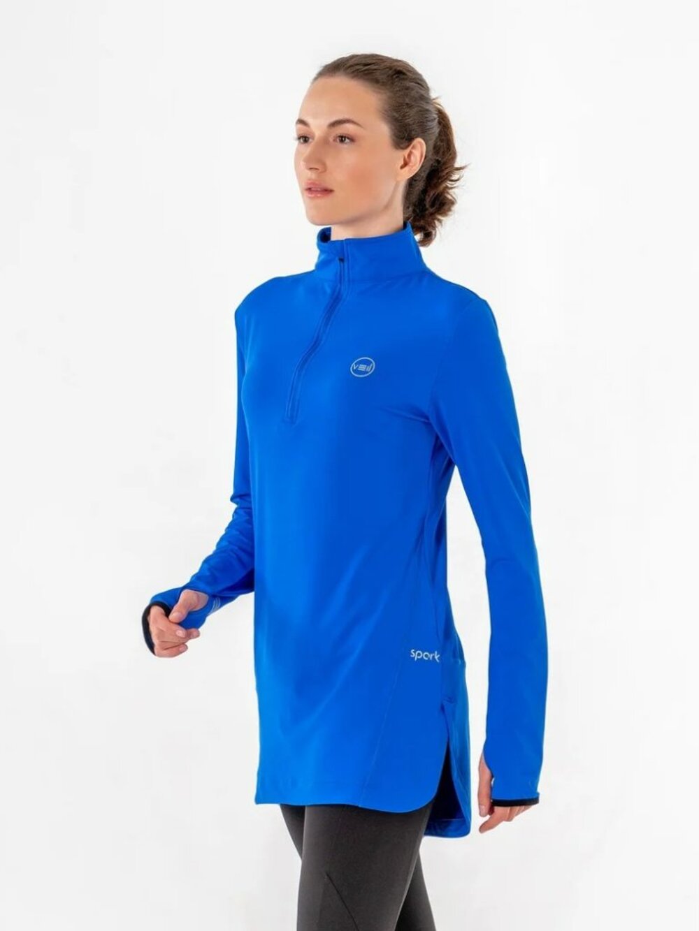 Veil Spark Royal Blue UPF 30+ Half-Zip Top - Medium  Royal Blue